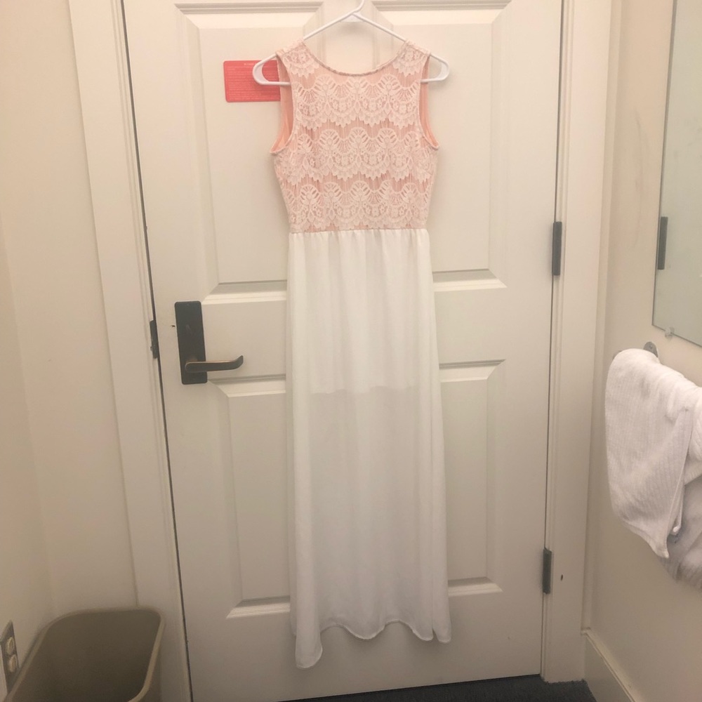 2/$30 WORN ONCE SEMI SHEER MAXI DRESS, PRETTY LACE